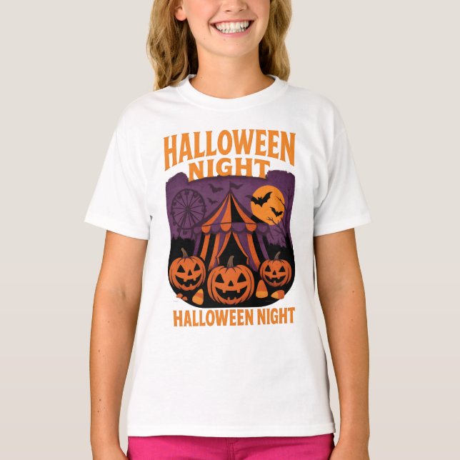 Camiseta Festival Nocturno de Halloween Retro Ropa Unisex (Anverso)