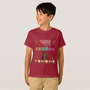 Camiseta Festival Nocturno de Kioto Resplandor granate