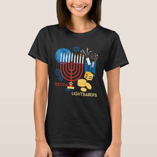 Camiseta Festival Of Hanukiah  Hannukah Menorah Chanukah 20 (Anverso)