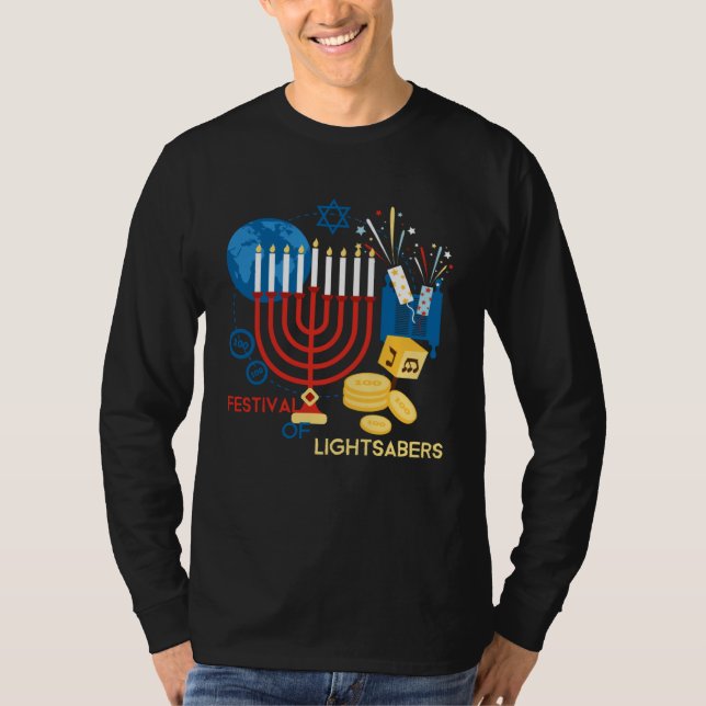 Camiseta Festival Of Hanukiah  Hannukah Menorah Chanukah 20 (Anverso)