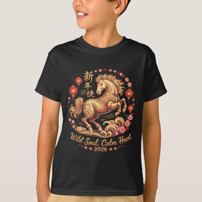 Camiseta Festive 2026 Crazy Horse Lady Wild Soul Calm Heart (Anverso)