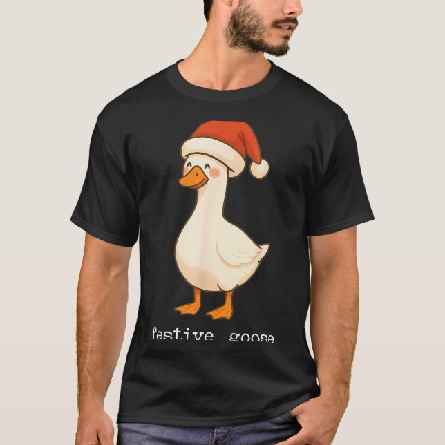 Camiseta Festive And Mpy Goose Santa Hat Xmas Light Matchin (Anverso)