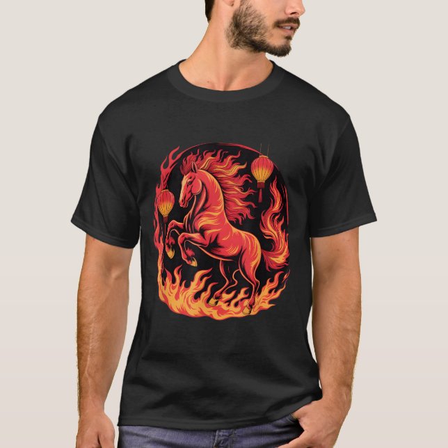 Camiseta Festive Chinese New Year 2026 Horse Lantern Cultur (Anverso)