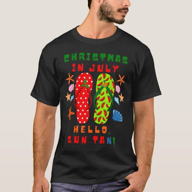 Camiseta Festive Christmas In July Flip Flop Summer Beach F (Anverso)