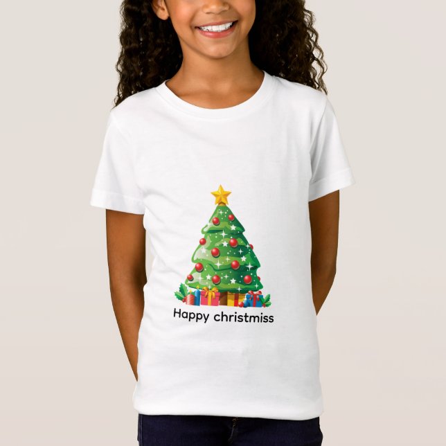 Camiseta Festive christmiss tree graphic t shirt (Anverso)