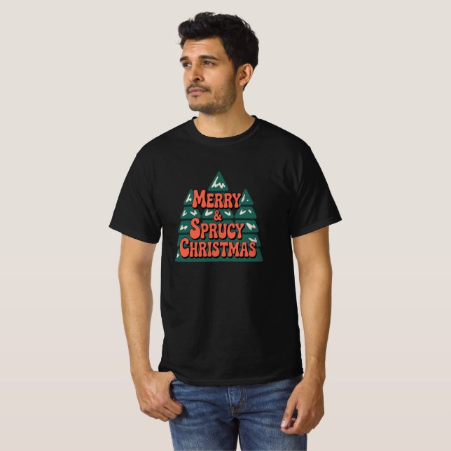Camiseta Festive HolidayTree para Navidades de Cru (Anverso completo)
