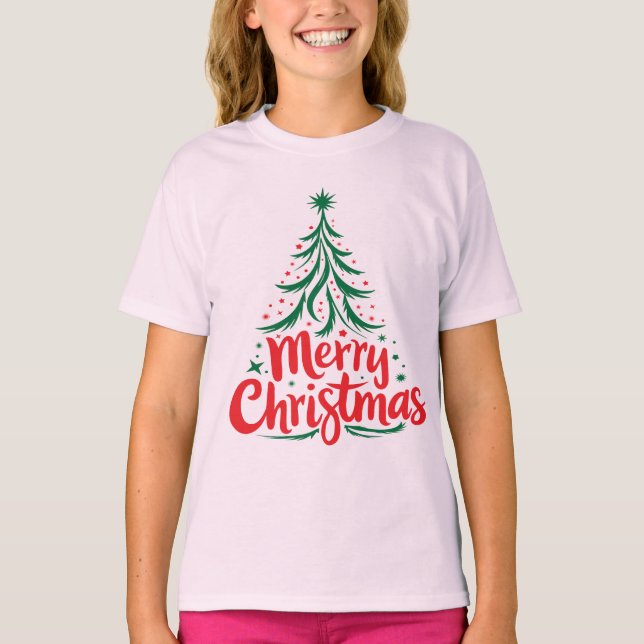 Camiseta Festive merry christmas holiday greeting design (Anverso)