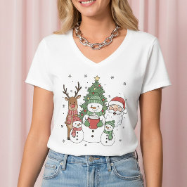 Camiseta Festive Merry Christmas T-Shirt – Colorful Holiday