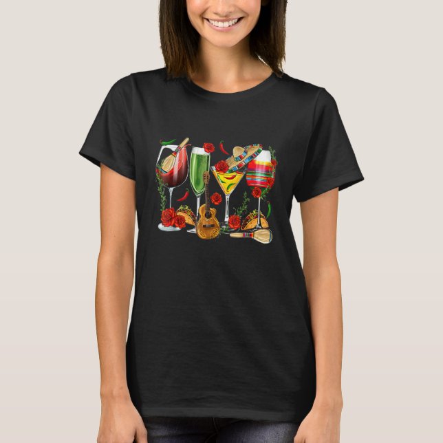 Camiseta Festive Party With Glasses Of Tropical Fruit Wine (Anverso)