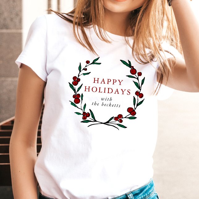 Camiseta Festive Wreath Family Christmas (Subido por el creador)