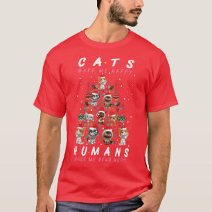 Camiseta Festividad 365 gatos de árbol de Navidad me hacen
