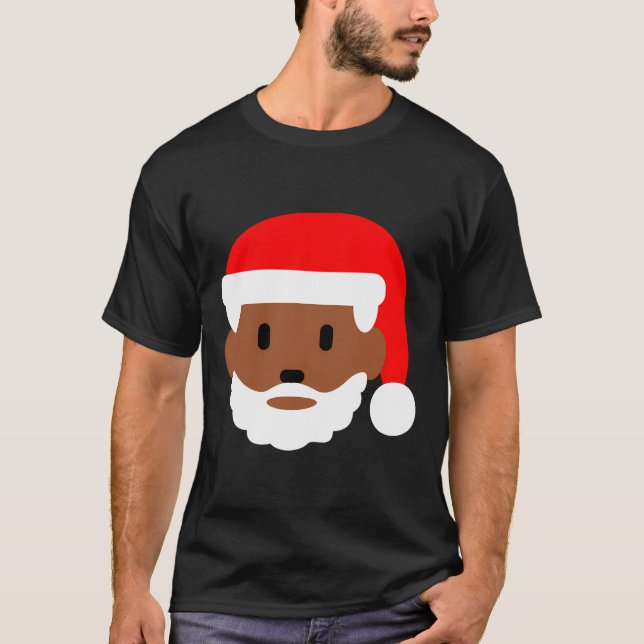 Camiseta Festividad Black Merry Christmas Santa Face (Anverso)