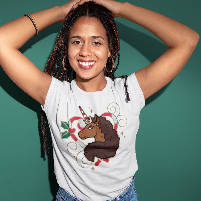 Camiseta Festividad cardíaca de caramelo de caramelo Afro U (Subido por el creador)