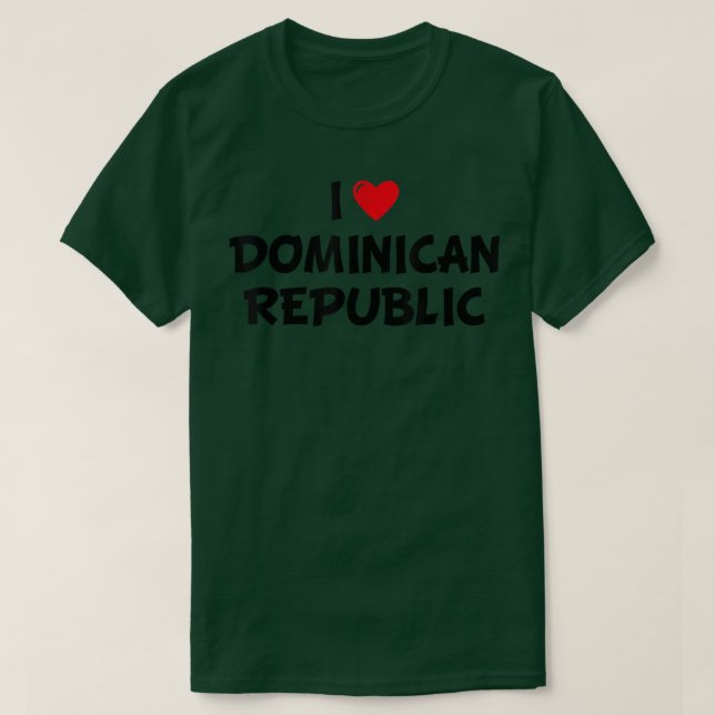 Camiseta Festividad caribeña de corazón rojo me encanta Rep (Diseño del anverso)