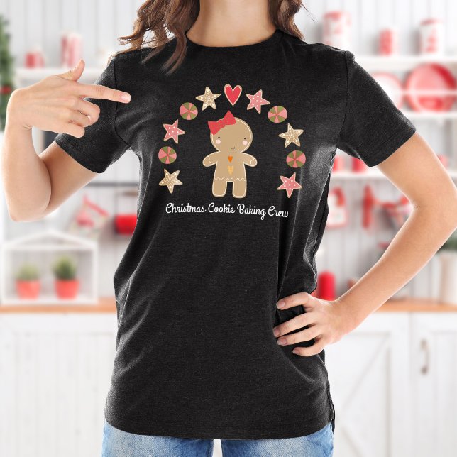 Camiseta Festividad Chica de Gingerbread Cookie Baking Crew (Subido por el creador)