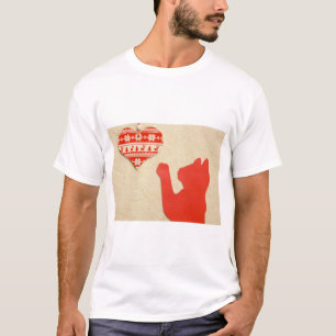 Camiseta Festividad de caza del Pegatina de silueta roja de