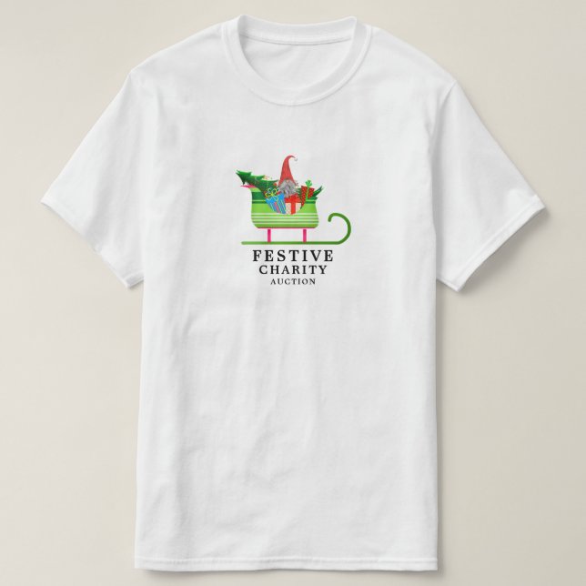 Camiseta Festividad de Elf Sleigh, evento de subasta de car (Diseño del anverso)