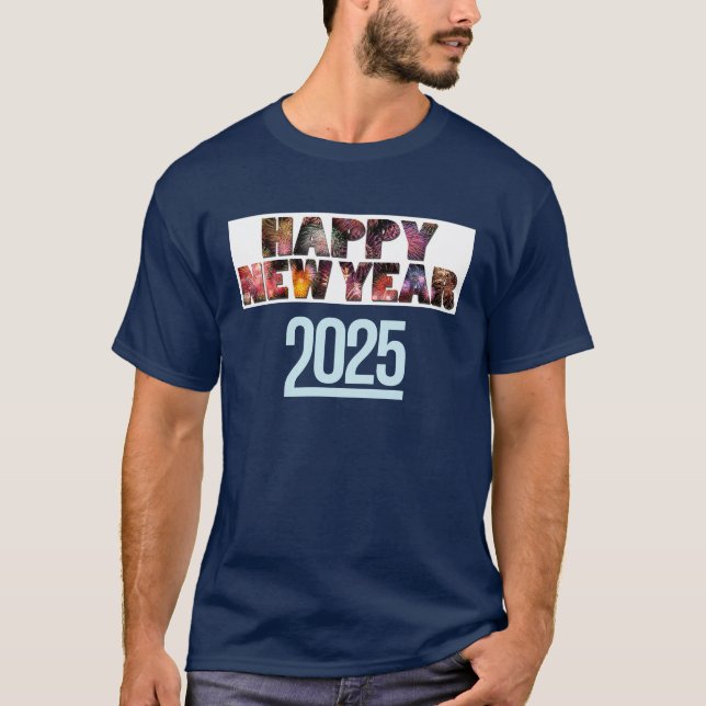 Camiseta "Festividad de fuegos artificiales Feliz Año Nuevo (Anverso)