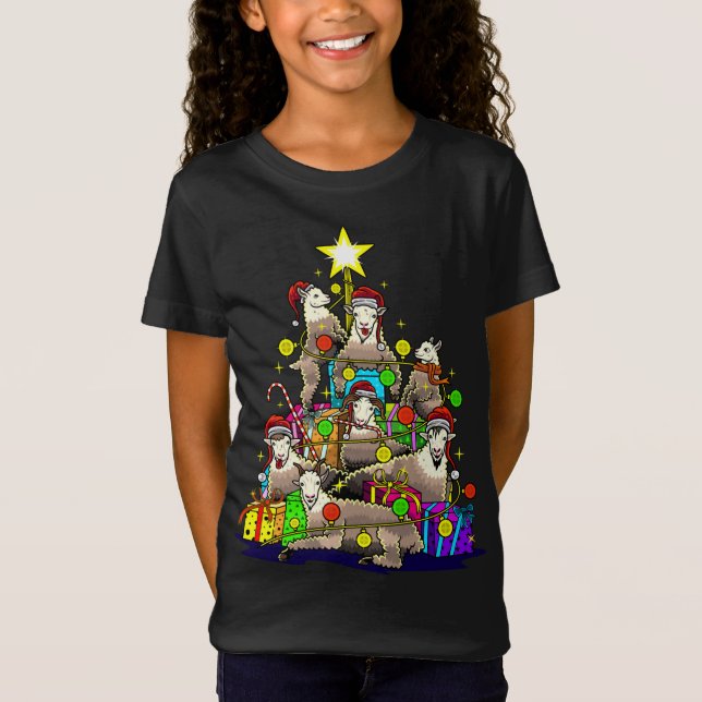 Camiseta Festividad de granjero de cabras de árbol de Navid (Anverso)