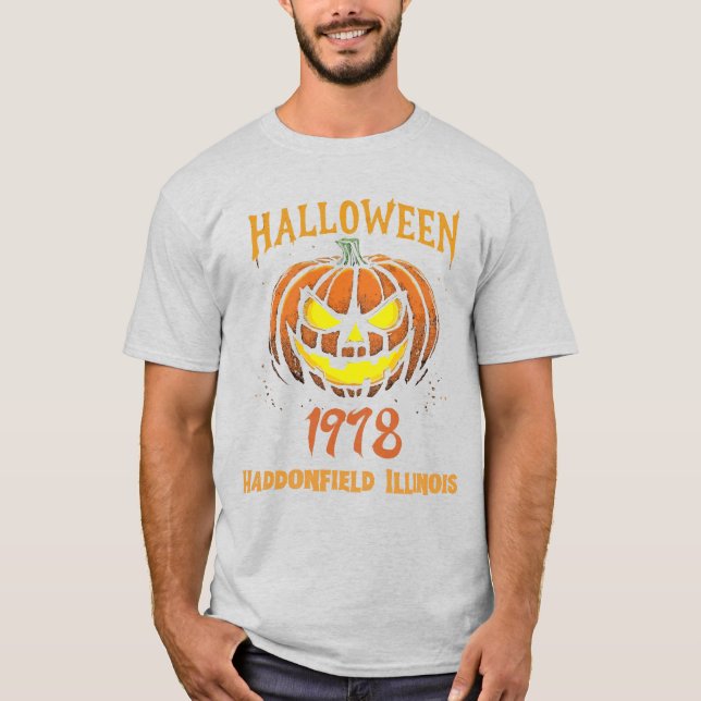 Camiseta Festividad de Halloween 1978 Spooky Myers Pumpkin  (Anverso)