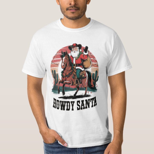 Camiseta Festividad de Howdy Santa Cowboy Style: Wild West  (Anverso)