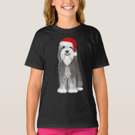 Camiseta Festividad de los Navidades del perro Collie Santa