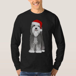 Camiseta Festividad de los Navidades del perro Collie Santa