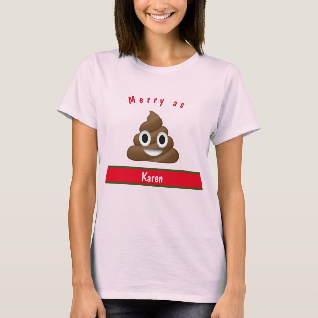 Camiseta Festividad de merry As Poop con nombre (Anverso)