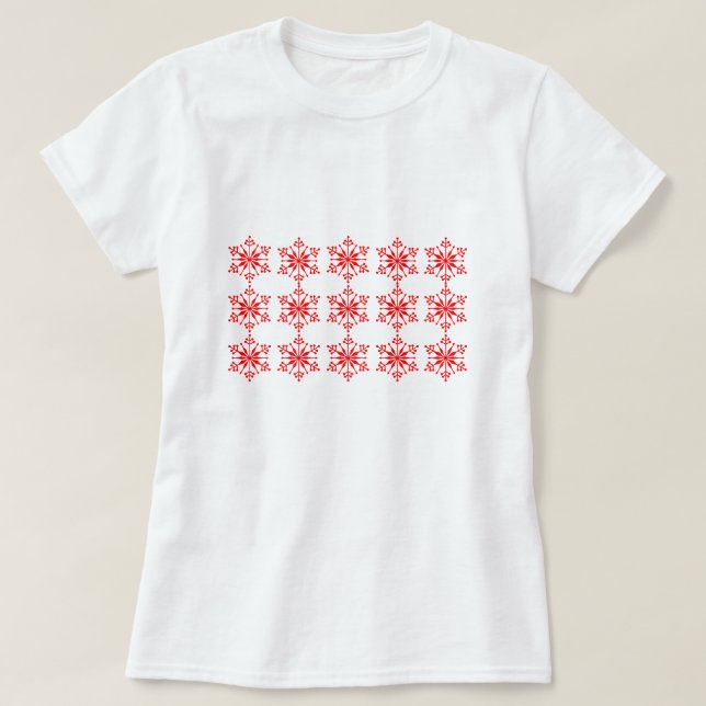 Camiseta Festividad De Navidades Patterados Por Snowflake E (Diseño del anverso)