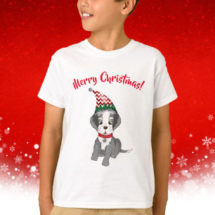 Camiseta Festividad de Schnauzer Puppy Feliz Navidad