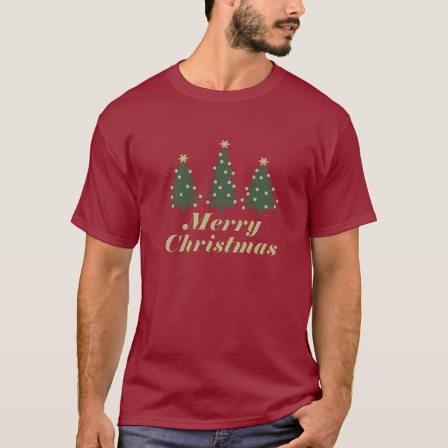 Camiseta Festividad decorada Árboles frutales de pino navid (Anverso)
