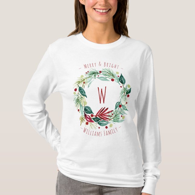Camiseta Festividad en Monograma de la floración de la flor (Anverso)