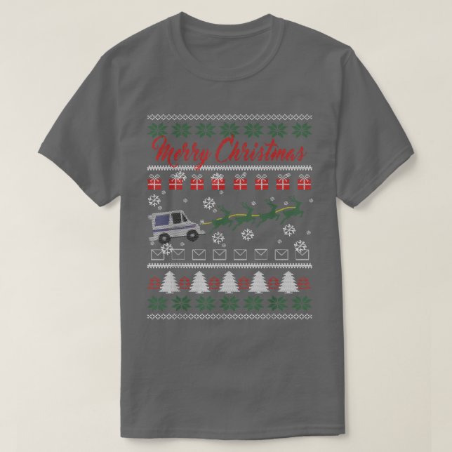 Camiseta Festividad fea de navidad de los trabajadores post (Diseño del anverso)