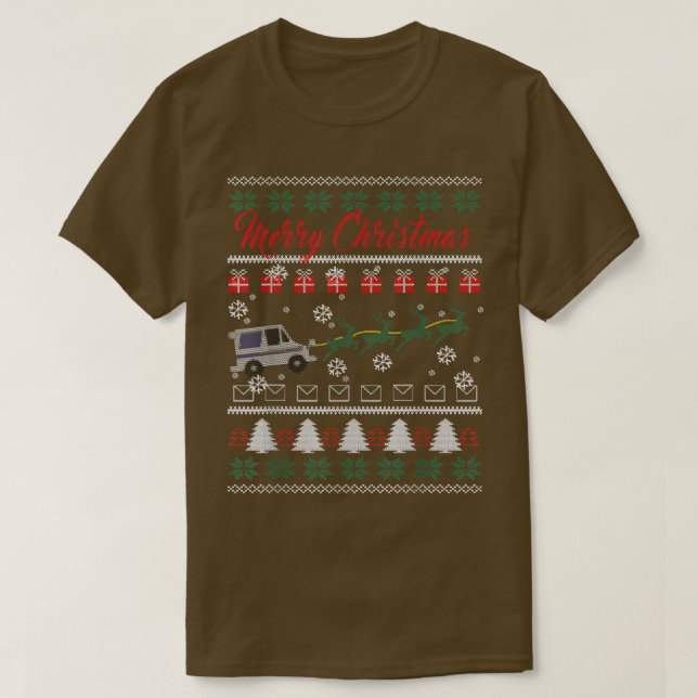Camiseta Festividad fea de navidad de los trabajadores post (Diseño del anverso)