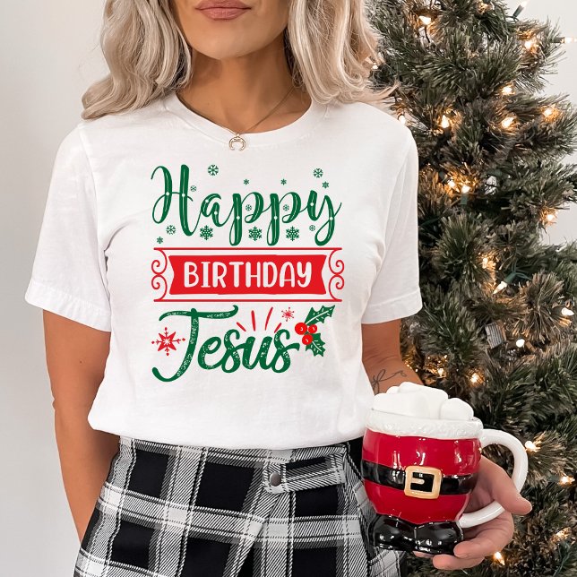 Camiseta Festividad Feliz Cumpleaños Navidades Jesús (Festive Happy Birthday Jesus Christmas T-Shirt)