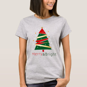 Camiseta Festividad feriada en árbol de Navidad brillante