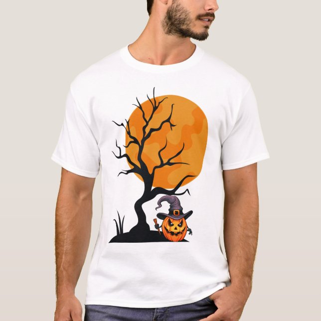 Camiseta Festividad minimalista de Halloween (Anverso)
