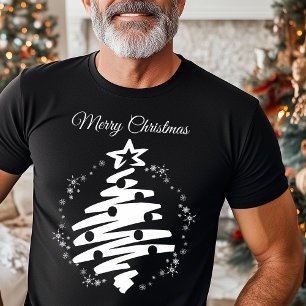 Camiseta Festividad Minimalista de la silueta del árbol de