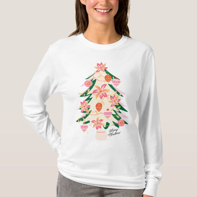Camiseta Festividad moderna de moda Navidad retro vacacione (Anverso)