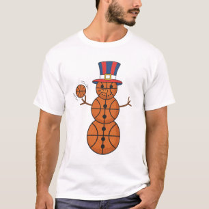 Camiseta Festividad patriótica en el baloncesto de snowman