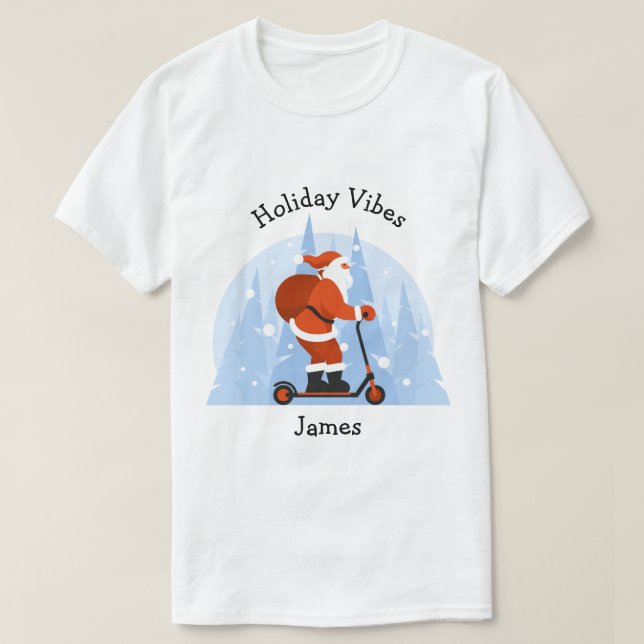 Camiseta Festividad personalizado de Santa Navidades modern (Diseño del anverso)