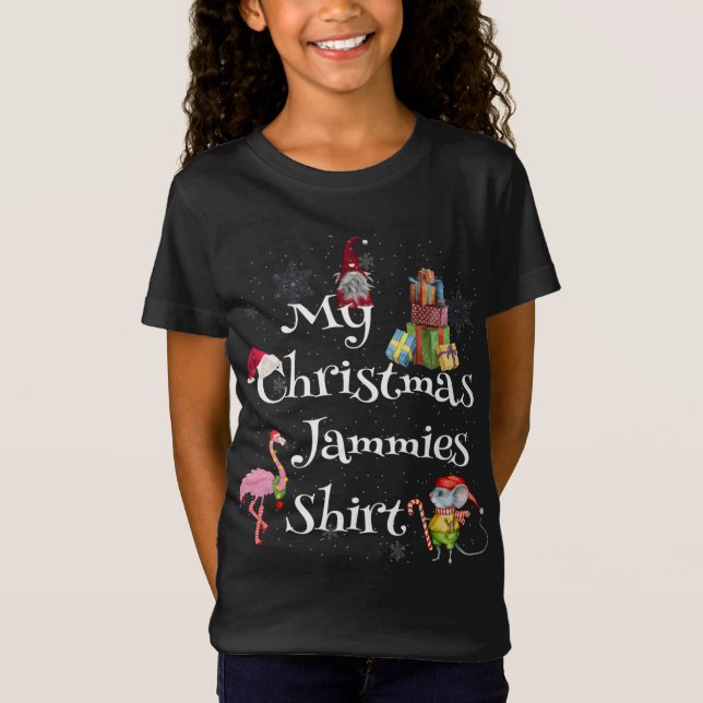 Camiseta Festividad por mis Navidades Jammies Pajama Gracio (Anverso)