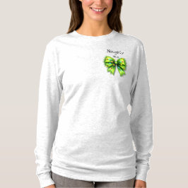 Camiseta Festividad Verde Festiva Bow-Lights traviesa o agr