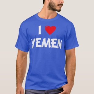 Camiseta Festividades de mujeres de corazón rojo Amo Yemen