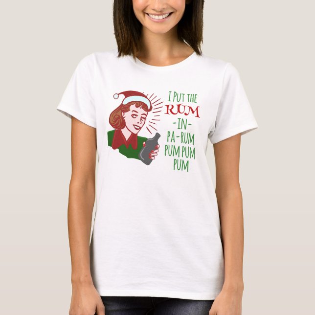 Camiseta Festividades de Navidades retro rum (Anverso)