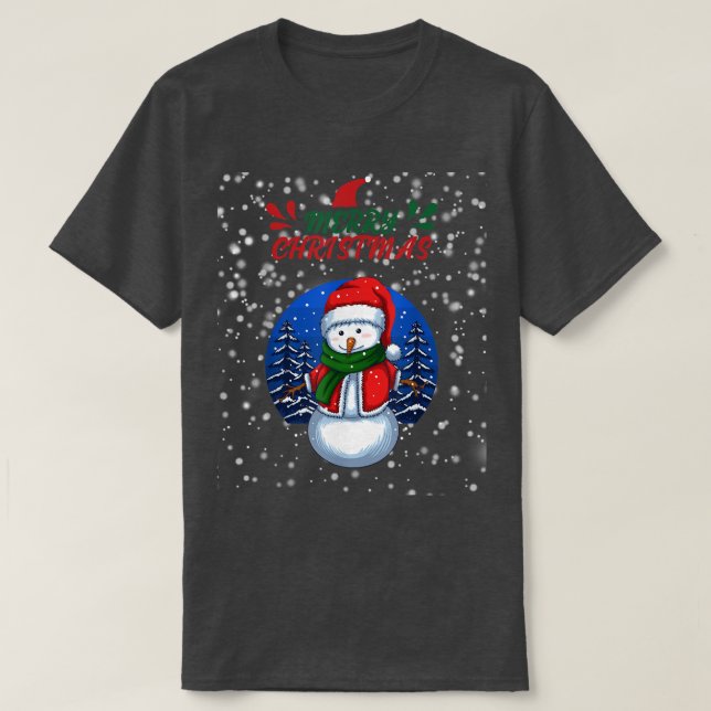 Camiseta Festividades de nieve navideña  (Diseño del anverso)