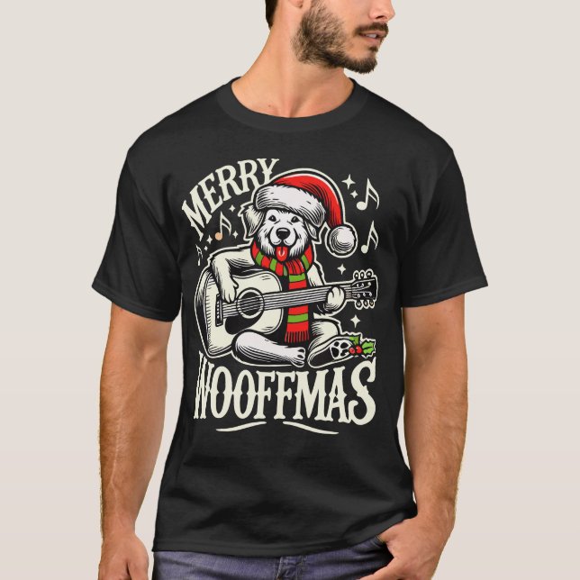 Camiseta Festividades de Woofmas Perros Feliz Navidad T-Shi (Anverso)