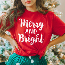 Camiseta Festividades en el guión moderno rojo brillante y 