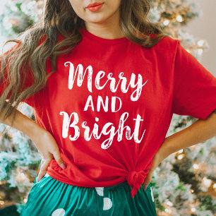 Camiseta Festividades en el guión moderno rojo brillante y 