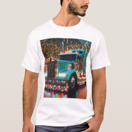 Camiseta  Festlicher Weihnachts-LKW mit Lichtern